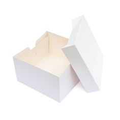 an open white box sitting on top of a table