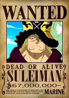 an old wanted poster with the character from one piece