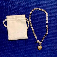 Vintage David Yurman Heart Charm On Figari Necklace - Silver And 18k. Like New. Comes With David Yurman Cloth And Pouch. Also Have Matching Charm Bracelet (Sold Separately). David Yurman Jewelry, Jewelry Vintage, David Yurman, Necklace Silver, Heart Charm, Silver Necklaces, Womens Jewelry Necklace, Vintage Jewelry, Jewelry Necklaces