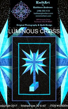 the poster for luminous cross, which features an image of a blue and black star