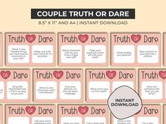 a couple's truth or dare game with hearts