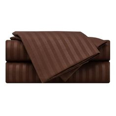 three brown striped sheets on top of each other