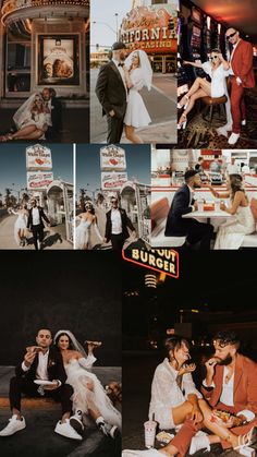 several different pictures of people in wedding outfits