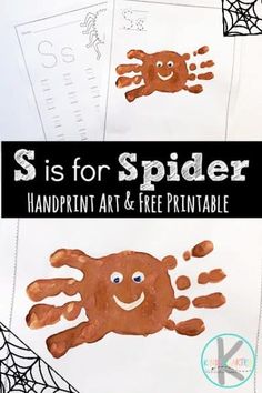 two handprints with the words r is for rabbit and an octopus on them