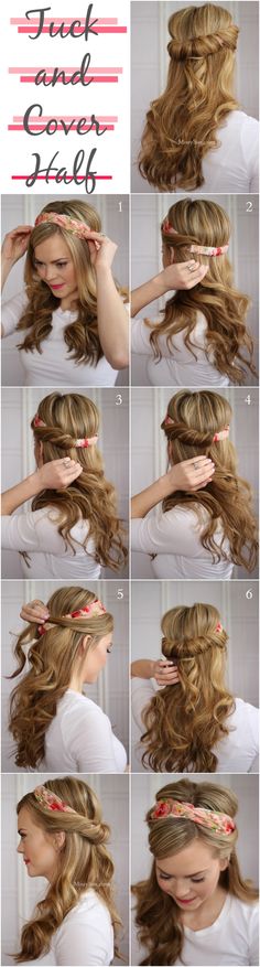 12 hairstyle hacks for lazy girls Half Updo, Lazy Girl, Hair Wedding, Great Hair, Headband Hairstyles, Gorgeous Hair, Half Up, Hair Designs