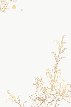 a white and gold background with flowers on it