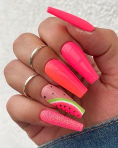 6,742 Likes67 Comments💎KessyJones.Nails_Beauty(@kessyjones.nails_beautyon InstagramSummerfeelingNeon PinkSuperfreakFresh to Death von der Lightelegance Paint und…” Watermelon Nail, Watermelon Nail Art, Bright Nail Designs, Watermelon Nails, Bright Nails, Thanksgiving Nails, Summer Acrylic Nails