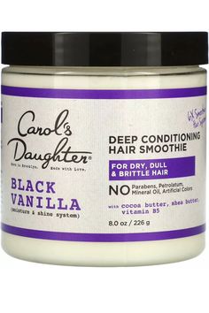 Carol's Daughter, Black Vanilla, Deep Moisturizing Smoothie for Dry Dull brittle hair 226g Hair Smoothie, Deep Conditioning Hair, Carols Daughter Products, Hair Supplies, Hair System, Deep Conditioning, Dull Hair, Brittle Hair, Cocoa Butter