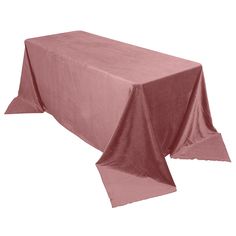 a pink tablecloth on a white background