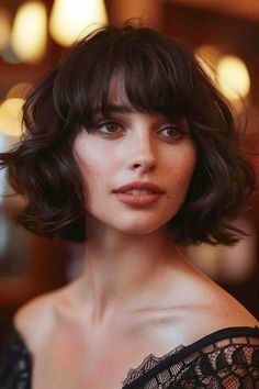 The Best Bob Haircuts & Hairstyles of 2024 Wavy Blowout Short Hair, Wavy Bob Fringe, Medium Wavy Bob With Bangs, Voluminous Curls Short Hair, Wavy Short Bob Hairstyles, Cowgirl Bob Hair, Wavy Bob Hairstyles With Bangs, Wedding Hair Bob, Short Wavy Hair Bangs