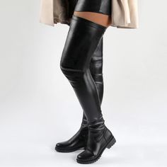 Over The Knee High Boots For Women Sexy Zipper Round Toe Low Chunky Heel Faux Leather Surgical Stretch Riding Thigh High Boots Runs Big. Listed As 6.5 Fits As A 7/7.5 Flat Thigh High Boots, Thigh High Black Boots, 5050 Boots, Stuart Weitzman Lowland, High Boots For Women, Flat Riding Boots, Thigh High Boots Flat, Wide Calf Riding Boots, Brown Leather Riding Boots