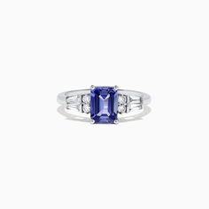 Effy Tanzanite Royale 14K White Gold Tanzanite and Diamond Ring, 1.51 TCW Tanzanite And Diamond Ring, Tanzanite Diamond Ring, White Stone, Sapphire Ring, Gold Metal, Diamond Ring, Emerald, Sapphire, White Gold