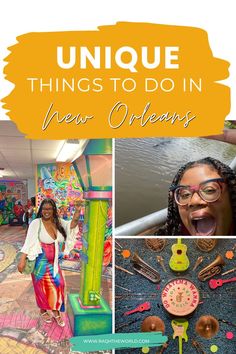 a collage of photos with the words unique things to do in new orleans