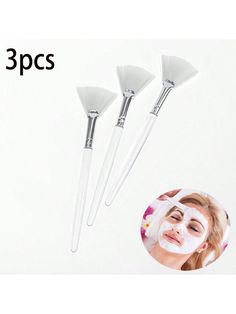 3pcs/Set Face Mask Brush Makeup Brushes Clear    Polyamide  Facial Sheet Brush   Beauty Tools, size features are:Bust: ,Length: ,Sleeve Length: Face Mask Brush, Mask Brush, Brush Makeup, Mascara Facial, Diy Mask, Skin Care Tools, Sports Equipment, Beauty Tools, Beauty Health