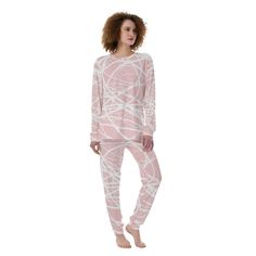 Lightweight and breathable women's pajamas featuring original white and pink BJORLIE print. Great for loungewear, sleepwear and casual wear. Fabric is soft, comfortable and skin-friendly ● Fabric:Brush(88% polyester and 12% spandex) ● Regular fit ● Crew neck, long sleeves, two-piece suit, snug-fit shirt and pant cuffs ● Fabric weight:210 g/m² ● Average Production Time: 2-4 business days ● Care Instruction: machine wash cold with similar colors, do not bleach, tumble dry low, do not iron, do not dry clean. ● This product is made on demand, with no minimum order quantity. Pjs Christmas, White Pajamas, Women's Pajamas, Cuffed Pants, Womens Pyjama Sets, Pyjama Set, Womens Loungewear, Christmas Pajamas, Op Art