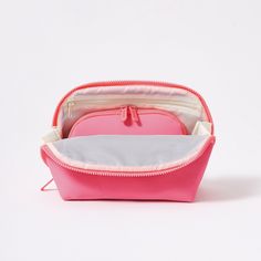 Pink Zipper Pouch Travel Accessories For Daily Use, Functional Cosmetic And Toiletry Storage With Zipper, Functional Pink Travel Accessories With Zipper Closure, Functional Cosmetic And Toiletry Pouch, Pink Cosmetic Bag With Zipper For Storage, Pink Pencil Case With Zipper For Organization, Pink Cosmetic Storage With Removable Pouch, Pink Rectangular Zipper Pouch Travel Accessory, Pink Everyday Travel Pouch