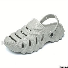 Russoo - High-Quality Mens Solid Clogs: Breathable Fashion Footwear for Beach and Outdoor Activities, Featuring Non-Slip Soles for Maximum Comfort Casual Breathable Slippers With Round Toe, Casual Closed Toe Non-slip Slides, Casual Non-slip Closed Toe Slides, Casual Slip-on Beach Clogs, Casual Slip-on Clogs For Beach, Durable Round Toe Beach Slides, Summer Slip-ons With Slip-resistant Round Toe, Summer Synthetic Slip-resistant Clogs, Casual Non-slip Clogs For Vacation