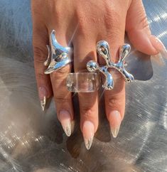 Ice Ring, Craft Clay, Nail Ring, Dope Jewelry, Funky Jewelry, Jewelry Lookbook, Women Party, Girly Jewelry, Dream Jewelry