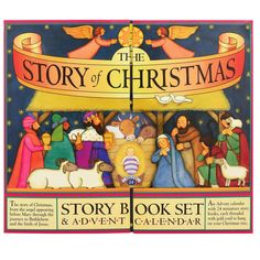 the story of christmas story book set and advent calendar