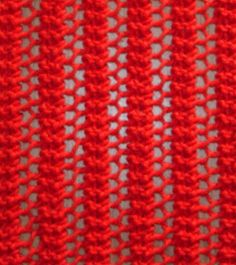 closeup of red crocheted fabric