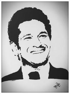 Sachin stencil Sachin Tendulkar Stencil Art, Stencil Art Of Actors, Stencil Art Portrait Faces, Stencil Art Portrait, Stencil Portrait, Messi Logo, Vector Portrait Illustration, Tattoo Coloring Book, Bob Marley Art