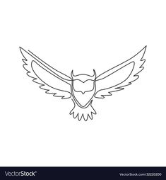 an eagle bird with spread wings in the sky line art drawing on white background royalty illustration