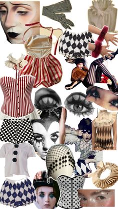 a collage of photos with different types of clothing and accessories on them, including hats