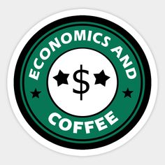 a sticker with the words economic and coffee