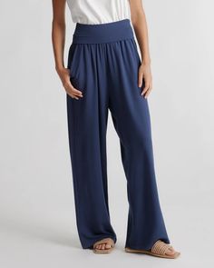 French Terry Modal Wide Leg Pants Quince Blue, Cropped Wide Leg Pants, Ponte Pants, Performance Leggings, Cotton Chinos, Wide Leg Linen Pants, Comfy Pants, Wide Leg Pant, Comfy Fashion