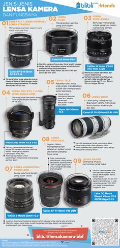 the different types of cameras are shown in this info sheet, which includes pictures and text