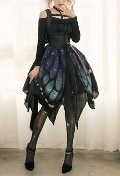 Punk Halloween, The Butterfly Effect, Butterfly Effect, Butterfly Dress, Fantasy Dress, Fantasy Clothing, Fantasy Fashion, The Butterfly, Lolita Dress