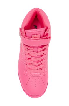 This basketball-inspired sneaker features a clean monochrome design marked with logo hardware and embroidery. Cushioned EVA footbed with arch support Synthetic upper/textile lining/synthetic sole Imported Sports High-top Sneakers With Embroidered Logo, Sporty Mid-top Sneakers With Embroidered Logo, Sporty High-top Sneakers With Embossed Logo, High-top Sneakers With Embroidered Logo For Sports, Sports Lace-up Skate Shoes With Embroidered Logo, Sports Mid-top Sneakers With Embroidered Logo, High-top Skate Shoes With Embroidered Logo For Sports, Mid-top Sports Sneakers With Embroidered Logo, Sporty Slip-resistant High-top Sneakers