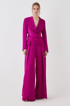 Trouser Wedding Guest Outfit, Purple Formal Outfit, American Closet, Wedding Guest Dress Inspiration, Tuxedo Top, Mum Wedding, Pink Pants Outfit, Formal Fits, Lace Wedding Guest Dress