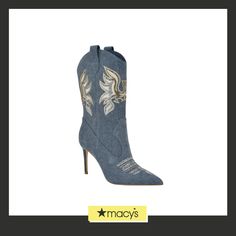 in stock Denim Rhinestone, Womens Ankle Boots, Western Boots, High Heel, Bootie Boots, Blue Denim, High Heels, Ankle Boots, Pick Up