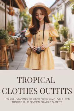 tropical clothing for women Clothes For Vacation, Plus Outfit Ideas, Tropical Clothes, Tropical Outfit, Dream Outfits, Tropical Destinations, Clothes Outfit