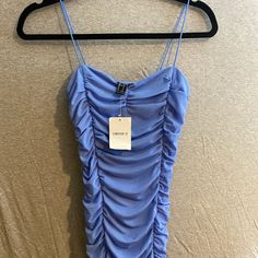 Brand New, Never Worn, Fits Xs/S Best, Fitted, Beautiful Color. Forever 21 Ruched Mini Dress, Forever 21 Sleeveless Ruched Mini Dress, Forever 21 Ruched Mini Dress For Night Out, Trendy Blue Ruched Dress, Blue Mini Dress With Ruched Bodice For Date Night, Forever 21 Blue Mini Dress, Blue Mini Dress With Ruched Bodice, Forever 21 Ruched Mini Dress For Summer, Forever 21 Ruched Dresses