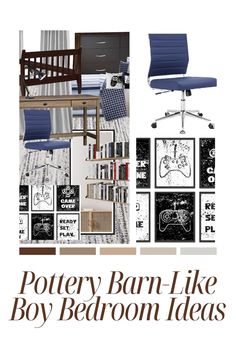 an advertisement for pottery barn - like boy bedroom ideas