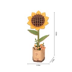 3D Wooden Flower Puzzle: Sunflower Introducing this exquisite DIY Flower Wooden Puzzle, featuring a charming Sunflower bloom. Perfect for both beginners and seasoned hobbyists, this puzzle is designed to be easily assembled within a mere hour and a half, making them an ideal project for a leisurely afternoon. Upon completion, you have a beautiful display piece, adding a touch of natural elegance to any room. With their timeless charm and enduring appeal, this puzzle makes for cherished gifts for Wooden Sunflower, Wooden Flower Bouquet, Flower Puzzles, Wooden Model Kits, Diy Flores, Flower Model, Beautiful Meaning, Fleurs Diy, Elizabeth Craft Designs