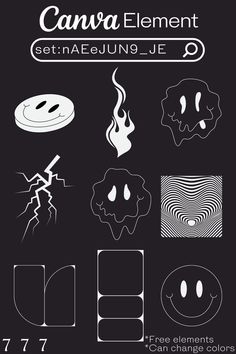 an image of some type of stickers on a black background