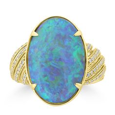 J35893 Black Opal Ring, Class Design, 18k Yellow Gold Ring, Ring Style, Diamond Set, Yellow Gold Ring, High Class, Black Opal, Elevate Your Look