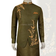 Deep Green Waistcoat with Kurta Pajama for Mehndi | Waistcoat with Kurta Pajama Green Bandhgala With Resham Embroidery For Festivals, Bollywood Style Green Embroidered Nehru Jacket, Unstitched Green Bandhgala For Festivals, Green Bandhgala With Dabka Work For Festive Occasions, Festive Green Bandhgala With Dabka Work, Bollywood Style Green Nehru Jacket With Zari Work, Green Bollywood Nehru Jacket With Zari Work, Green Bollywood Bandhgala With Intricate Embroidery, Traditional Green Nehru Jacket Straight Kurta Style