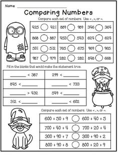 the worksheet for comparing numbers with pictures