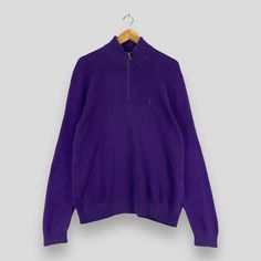 "REMINDER: THIS IS USED CLOTHING PLEASE DO NOT EXPECTED IT LIKE TO BE NEW OR IN PRISTINE CONDITION Feel free to contact me for any question. I'll assist you with my pleasure. Vintage 1990s Polo RALPH LAUREN Sweater Medium Ralph Lauren Pony Sportswear Half Zipper Casual Polo Sport Purple Sweater Size M *All measurements are taken with the garment flat on the ground. SIZE ON TAG :- Size M ACTUAL SIZE MEASUREMENT :- ARM PIT TO ARM PIT :- 21.5\" inches BACK COLLAR TO HEM :- 26.5\" inches CONDITION :- GREAT USED CONDITION. NO HOLES AND STAINS. ** WE ARE USING DHL EXPRESS, IT TAKES 3-5 WORKING DAYS ONLY TO ARRIVE. PLEASE LEAVE YOUR PHONE NUMBER ON THE NOTE WHILE MAKE A PURCHASE** REF : (13-12-2023) R289" Pull Violet, Polo Ralph Lauren Sweater, Polo Sport, Purple Sweater, Ralph Lauren Sweater, Used Clothing, Polo Ralph, Sweater Sizes, Polo Ralph Lauren