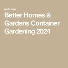 the words better homes and gardens container gardening