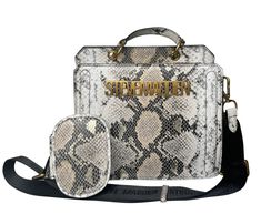 PRICES MAY VARY. 9.25" L x 5" D x 7.25" H 2.25" drop handle Removable 23" drop crossbody strap Interior back wall zipper pocket, interior front wall slip pocket 2 compartments Steve Madden Bevelyn, Structured Top, Convertible Crossbody Bag, Crossbody Bag Black, Steve Madden Bags, Snakeskin Print, Pocket Top, Strap Top, Strap Tops