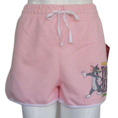 New With Tag! Tom & Jerry Shorts, Size Junior Xxxl - See Measurements Pink With White Trim. Cartoon Cat & Mouse On The Hip. Elastic Waist With Drawstring. Short. Casual. Would Probably Fit A Womens L/Xl As Well - See Measurements To See If This Works For You! Measurements - Flat (All Measurements In Inches) Waist - 18.25 Inseam - 2.25 Total Length - 13.5 J5 Dolphin Shorts, Tom Jerry, Mouse Print, Cat Mouse, Tom And Jerry, Pink Cat, Trim Color, White Trim, Cartoon Cat