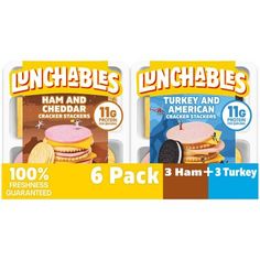 lunchable sandwiches with turkey and american cheeses, 6 pack - 3 5oz each