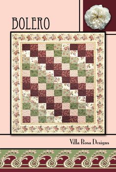 Bolero Downloadable Pattern by Villa Rosa Designs Fat Quarter Quilts, Fat Quarter Quilt Pattern, Bolero Pattern, Villa Rosa, Fat Quarter Quilt, Easy Quilt Patterns, Card Pattern, Patch Quilt, Quilt Sizes