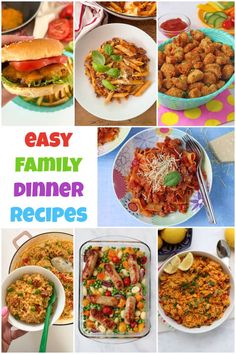 easy family dinner recipes collage