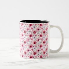 Pink Watercolor Flower Two-Tone Coffee Mug
Pink Flower Floral Pattern Coffee Mug Featuring watercolor pink florals, this mug is a perfect gift for anyone.